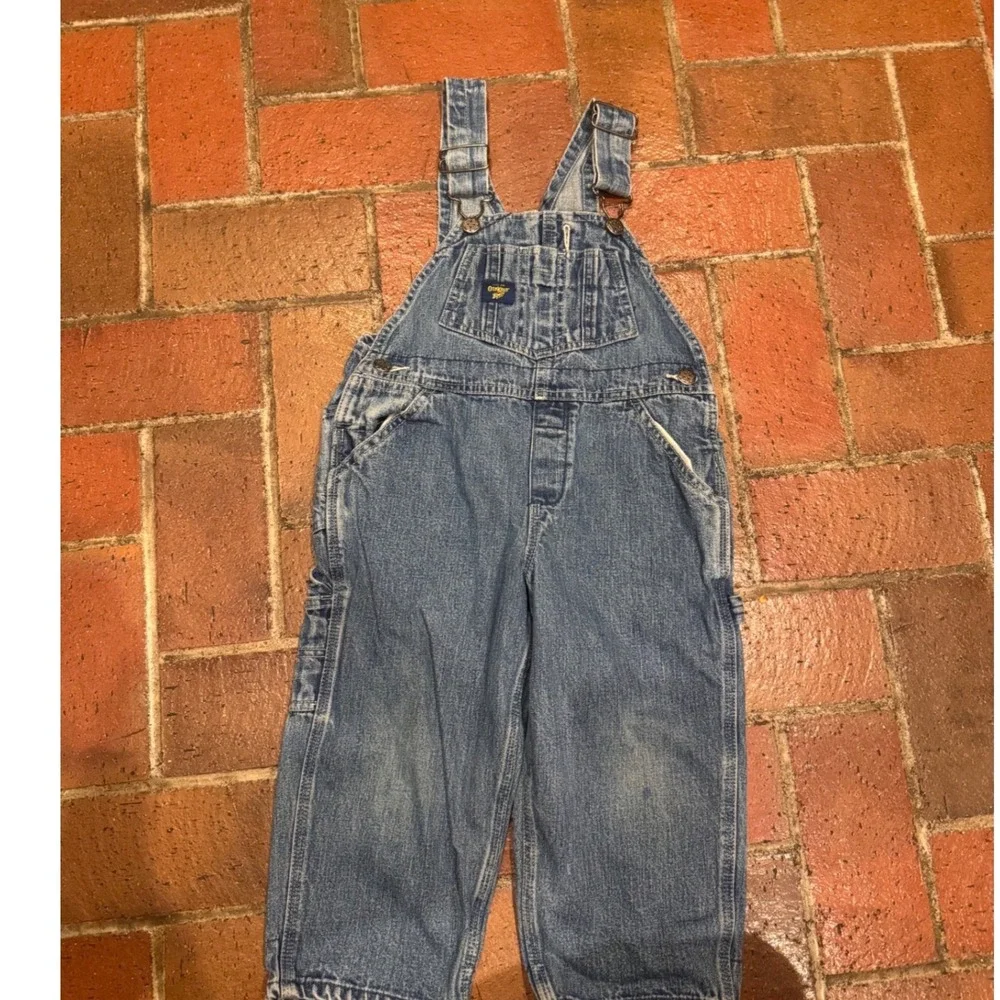 OshKosh Bgosh Kids‎ 3T Blue Denim Overalls Carpenter Bib Dungarees Medium Wash